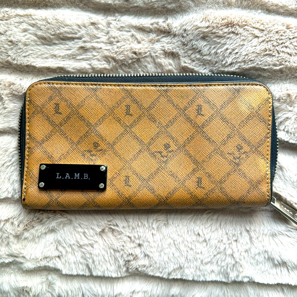 Y2K L.A.M.B. Saddle Zip Around Canvas Wallet Gwen Stefani